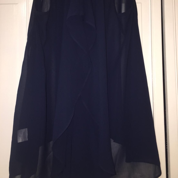 NWOT Francesca's Closet Sheer Blue Top w/ Draping - Picture 6 of 8